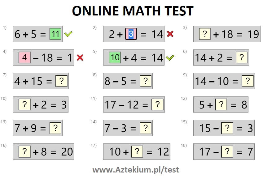 Math tests online