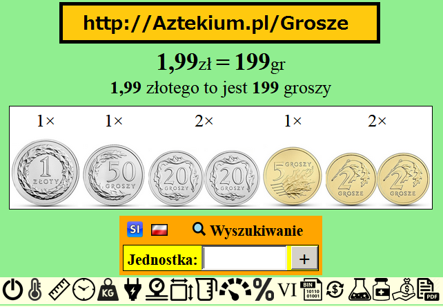 Zamiana złotych na grosze